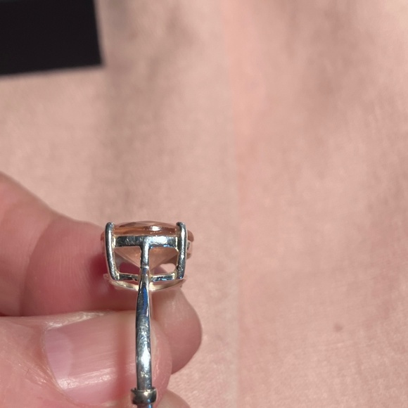 Lab Created Morganite Ring set in Sterling Silver - Picture 5 of 7